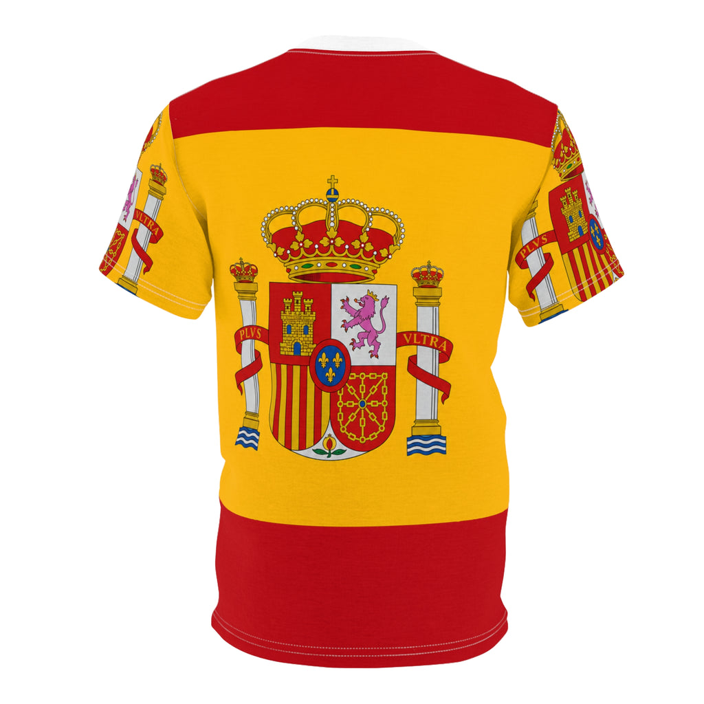 Spain Flag Crest Tee — Spanish Coat of Arms All-Over Print Shirt