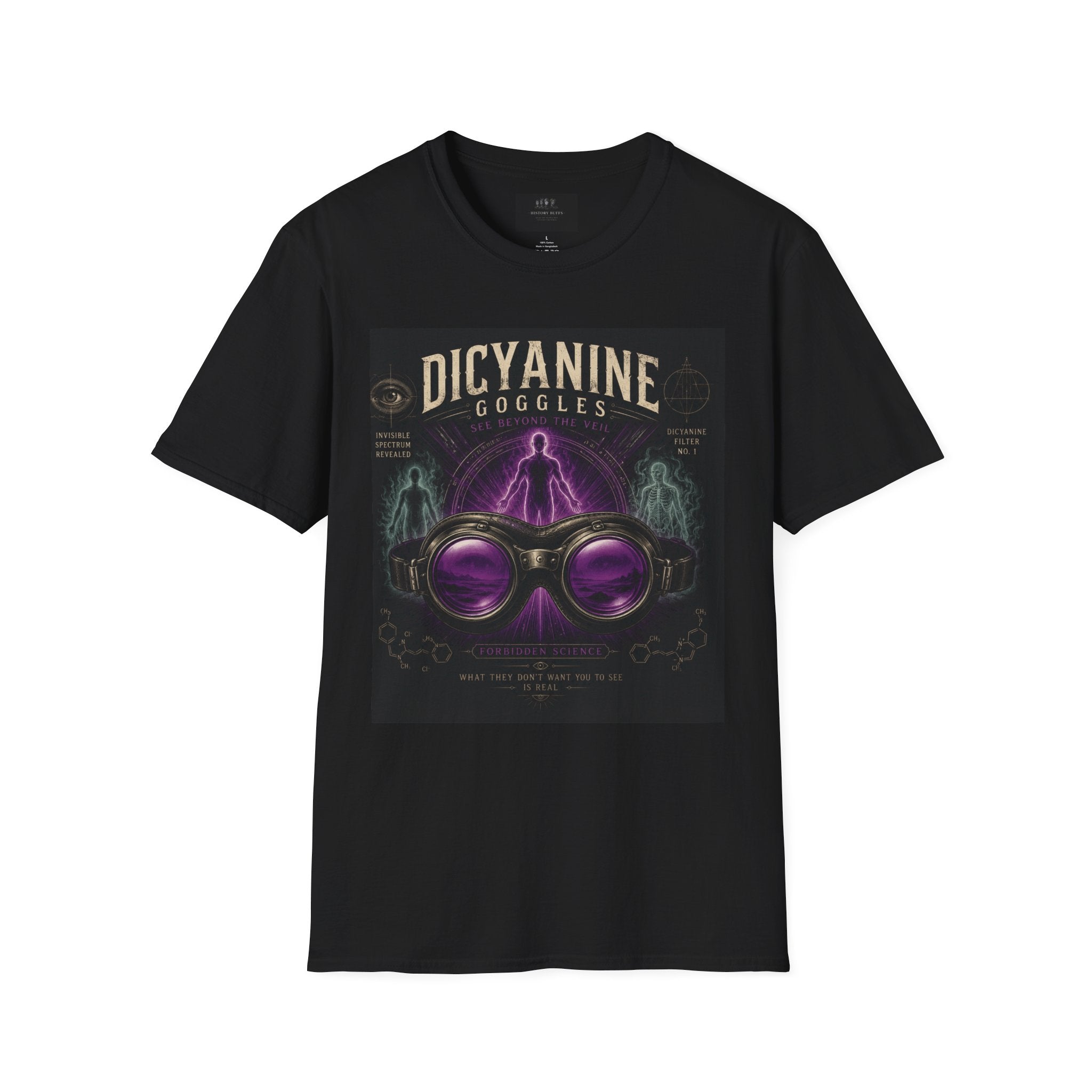 Dicyanin Goggles – See Beyond the Veil | Forbidden History T-Shirt