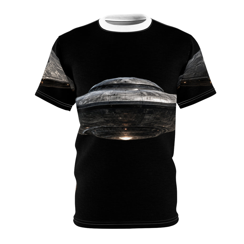 UFO Spaceship Forbidden History – Alien UFO Front Print T‑Shirt