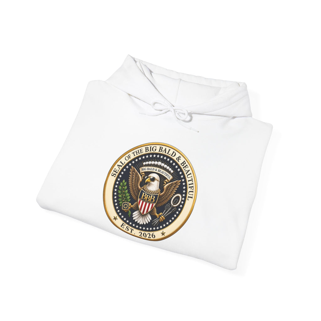 Big Bald & Beautiful Presidential Eagle Seal Hoodie – Confidence. Strength. Brotherhood.