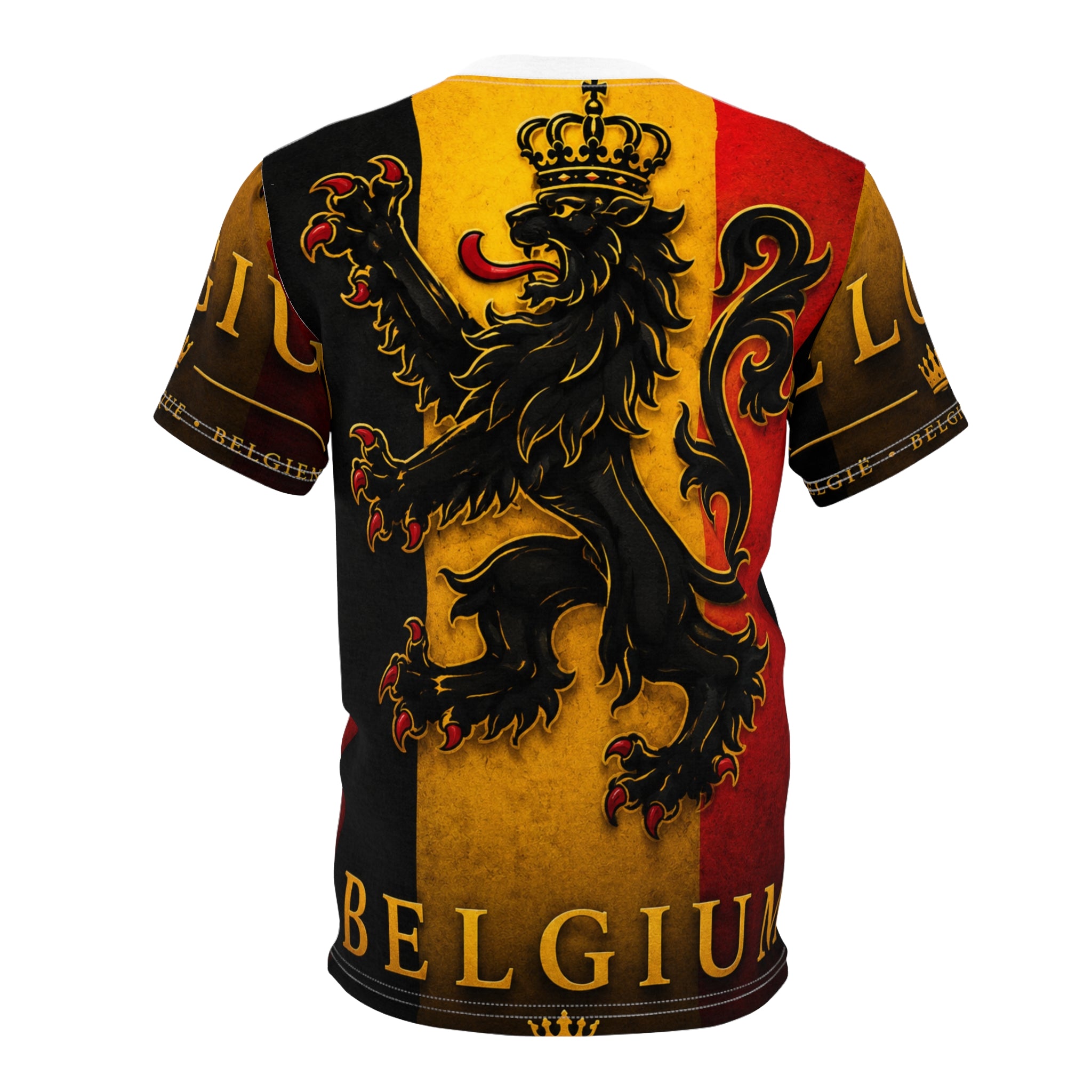 Belgium Lion Flag T‑Shirt — Vintage Belgian Crest All‑Over Print Tee