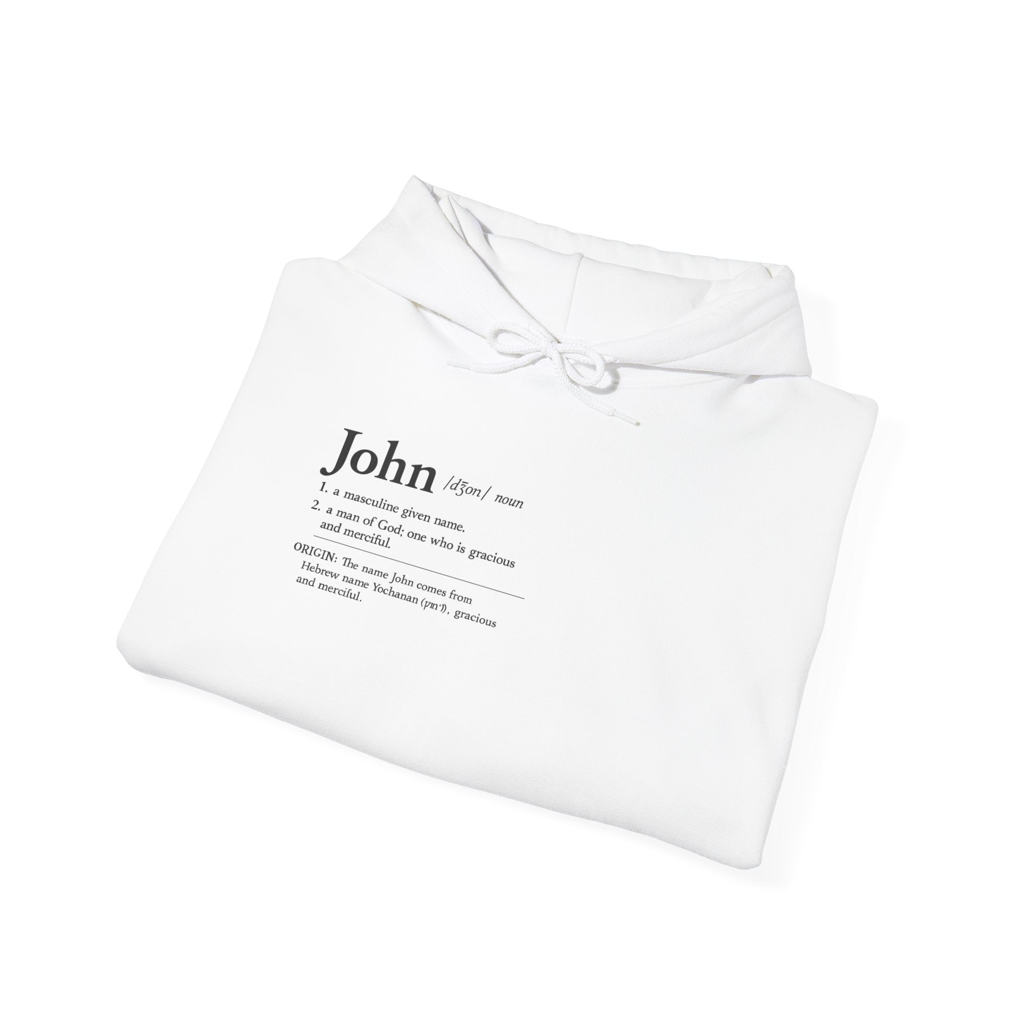 John Dictionary Definition Hoodie | Vintage Name Meaning Pullover | Biblical Name | Gift for John | Minimalist Typography Hoodie