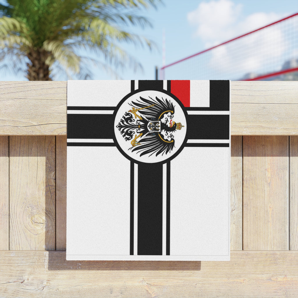 Beach Towel - German Imperial Eagle Flag Design