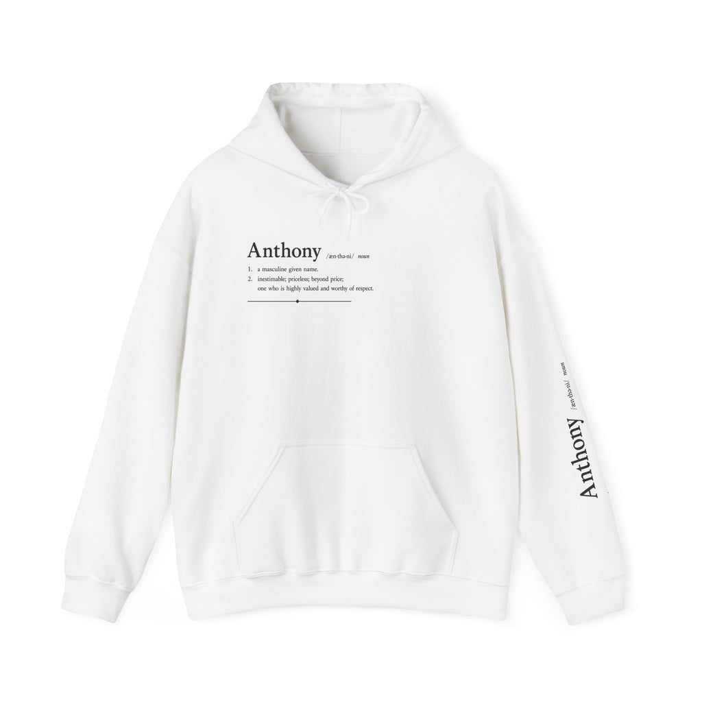 Anthony Personalized Name Hoodie | Minimalist Dictionary Style -Custom Name Gift | History Inspired Apparel