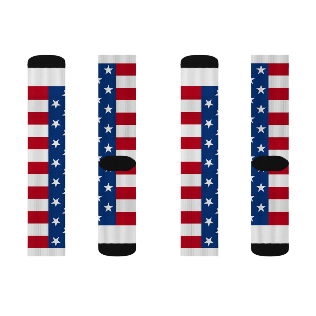 American Flag Sublimation Socks — Patriotic Stars & Stripes Crew Socks for 4th of July