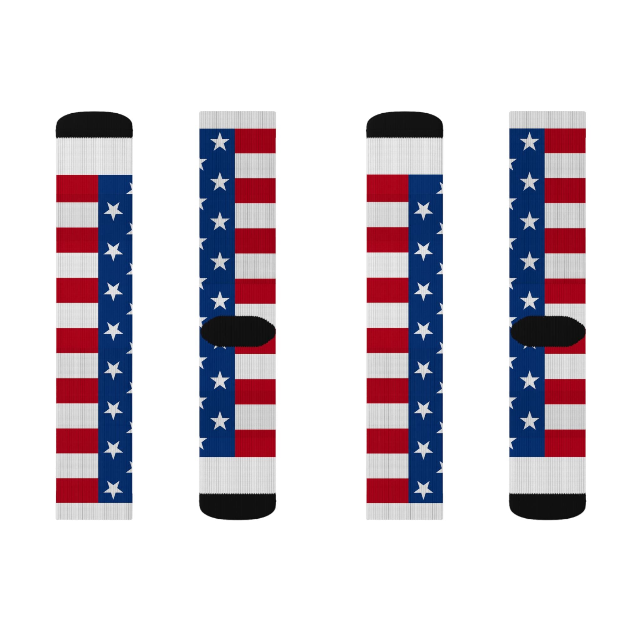 American Flag Sublimation Socks — Patriotic Stars & Stripes Crew Socks for 4th of July