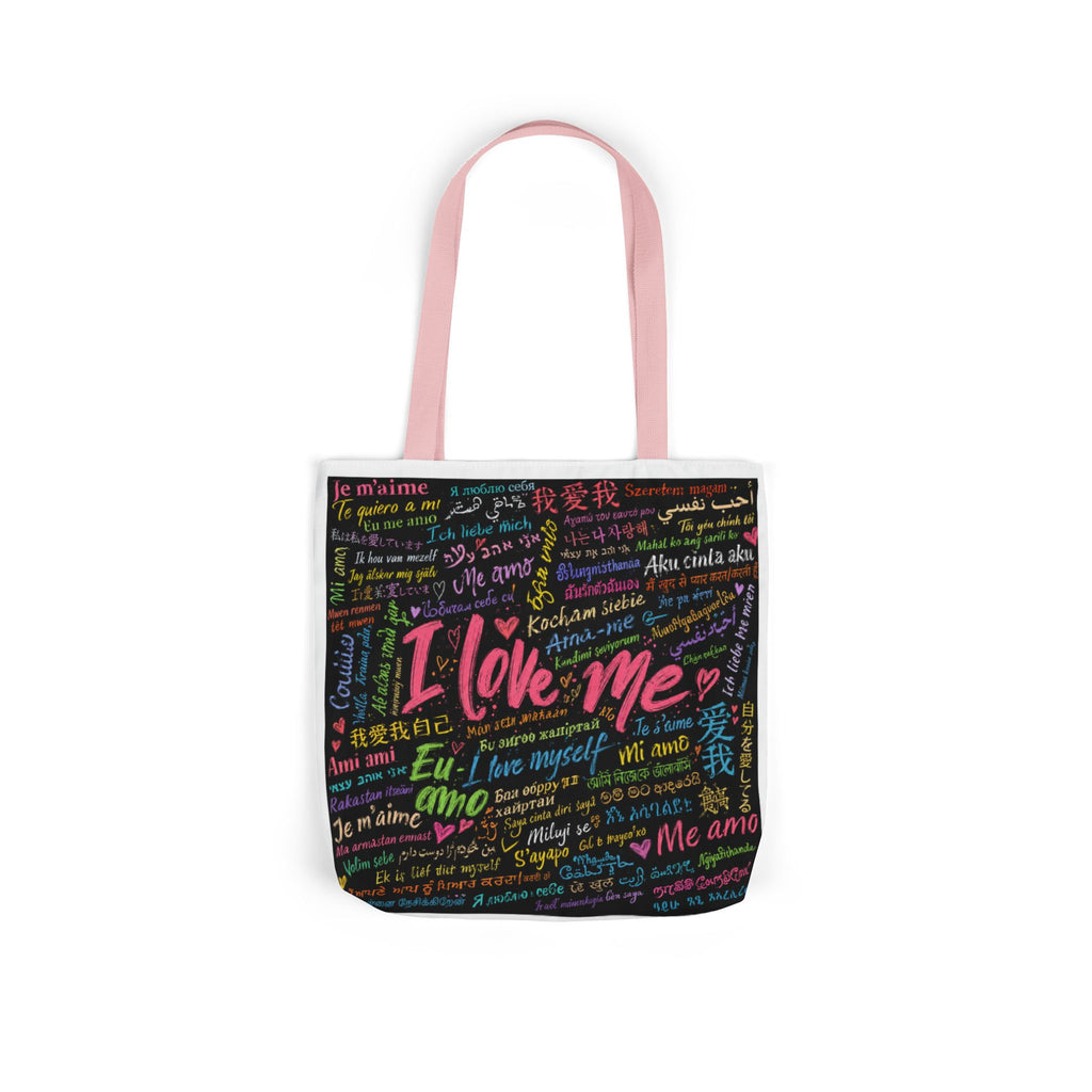 Tote Bag — "I Love Me" Multilingual Self-Love Canvas Tote