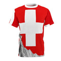 Switzerland Alpine CrossTee — Swiss Cross Scenic All-Over Print Shirt