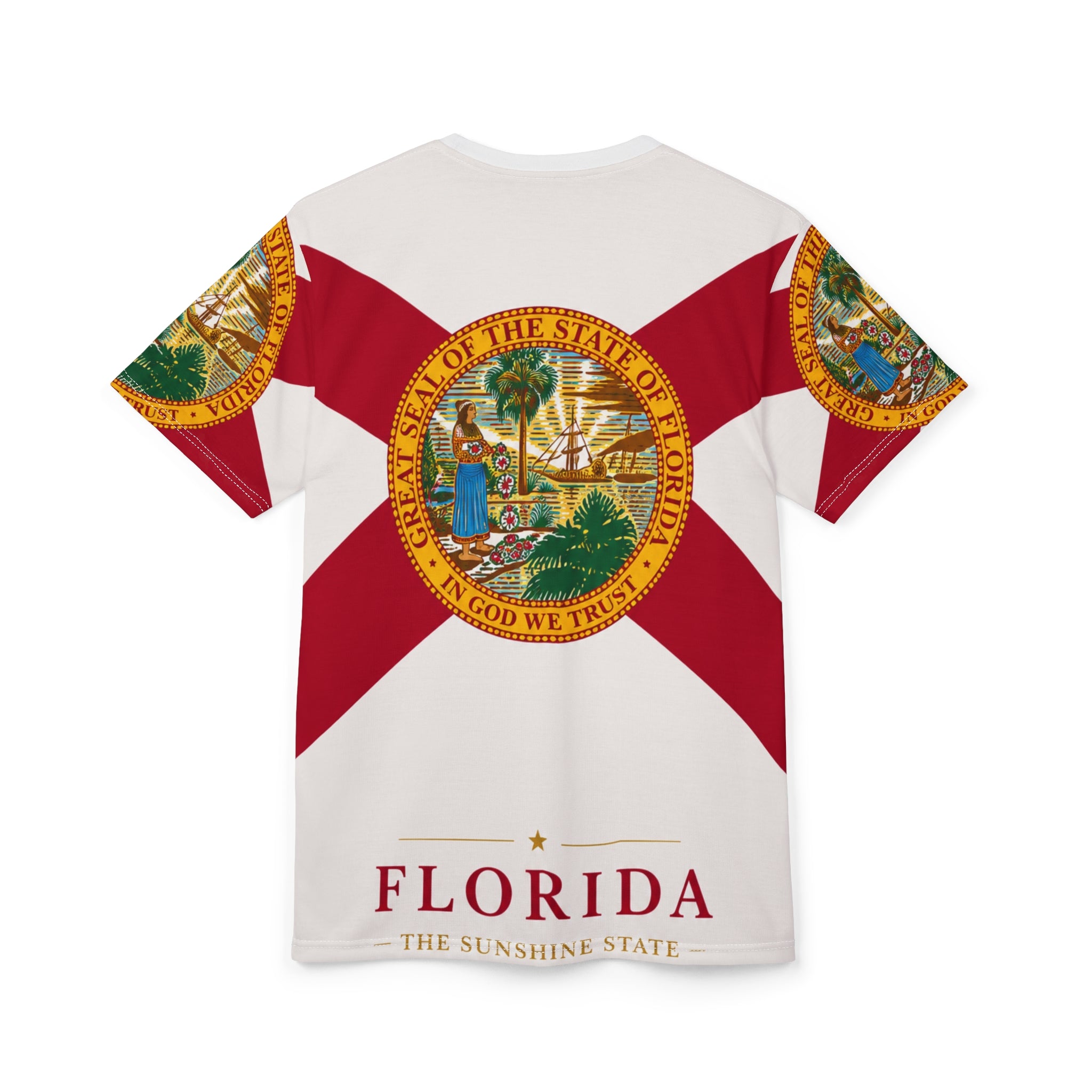 Florida State Seal All-Over Print Tee — "Florida The Sunshine State"