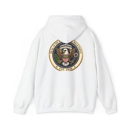 Big Bald & Beautiful Presidential Eagle Seal Hoodie – Confidence. Strength. Brotherhood.