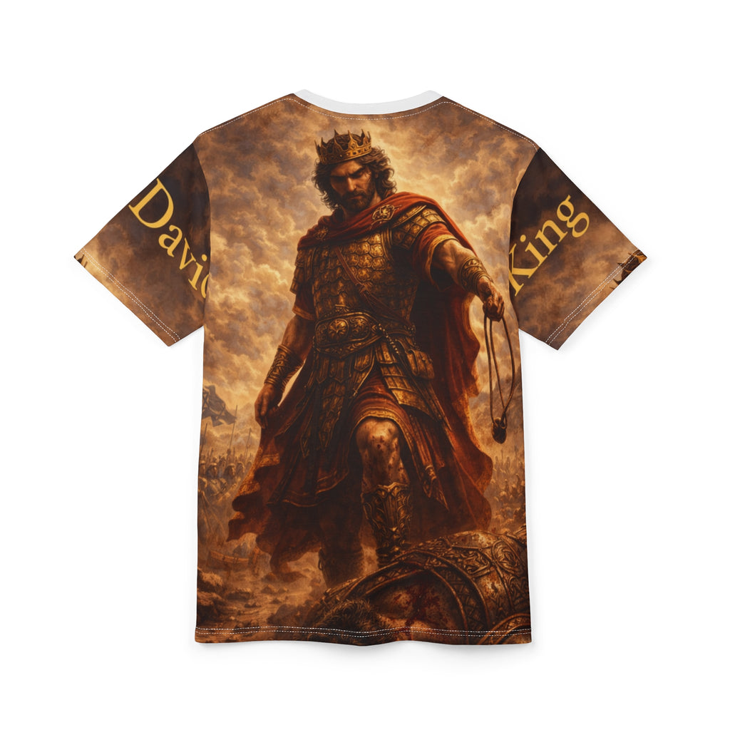 Biblical King David vs Goliath — King David Artwork All‑Over Print Tee