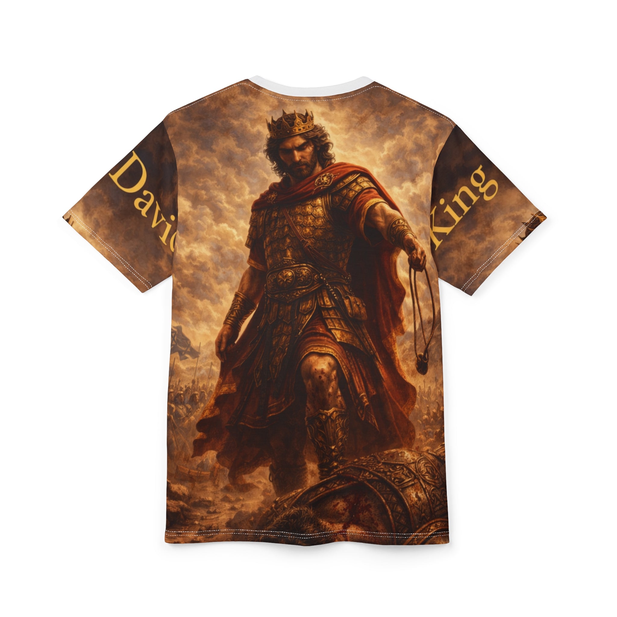 Biblical King David vs Goliath — King David Artwork All‑Over Print Tee