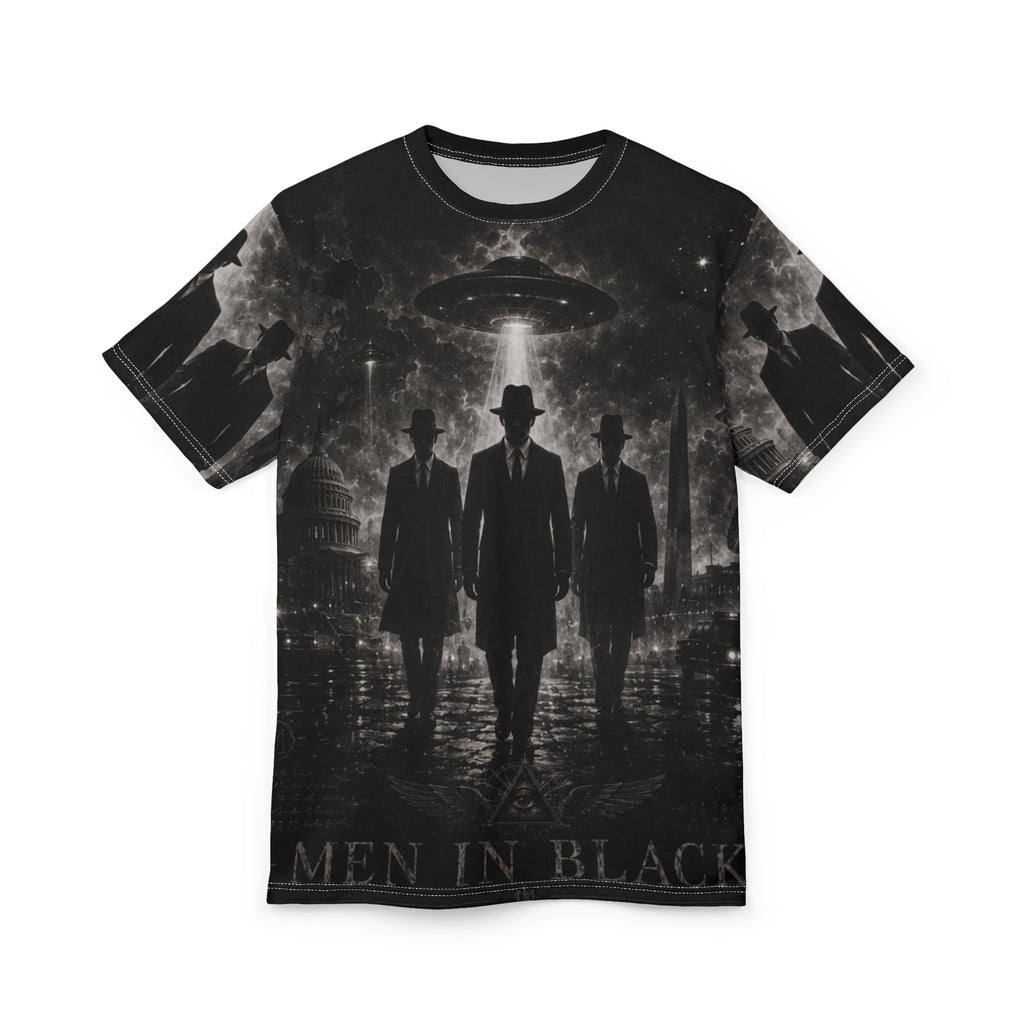 Men in Black Alien Squad All-Over Print Tee — Vintage Sci‑Fi UFO Graphic