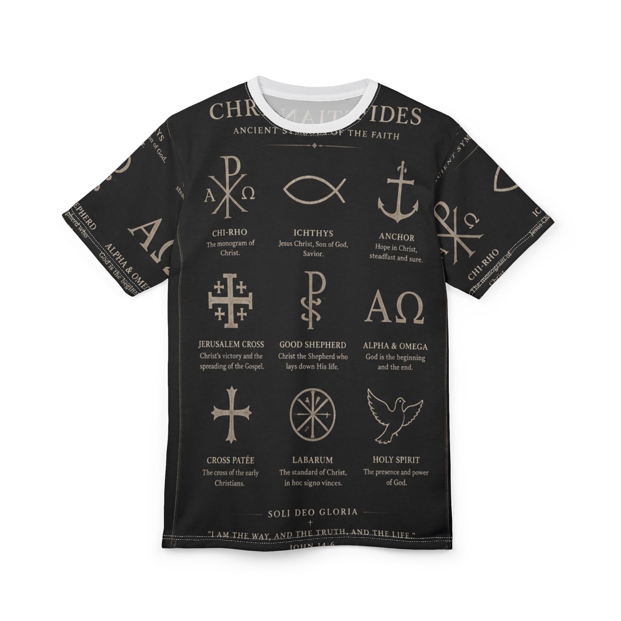 Christian Fides Codex Tee  Black— Ancient Symbols of the Faith