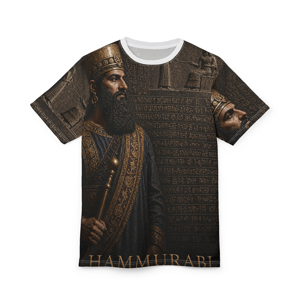 Hammurabi Ancient King Graphic Tee — Assyrian/Babylonian Law Tablet Design