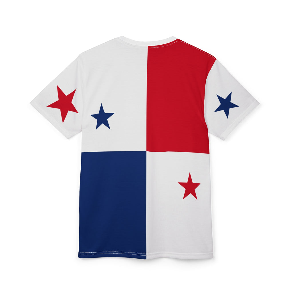 Panama Flag Graphic Tee — Red White Blue Stars All-Over Print