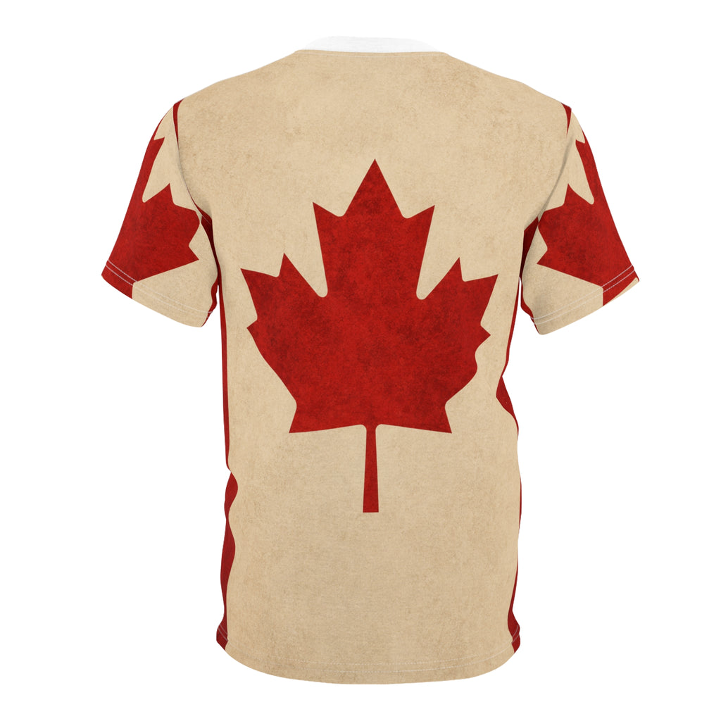 Canadian Maple Leaf Tee — Vintage Red Flag All-Over Print Shirt