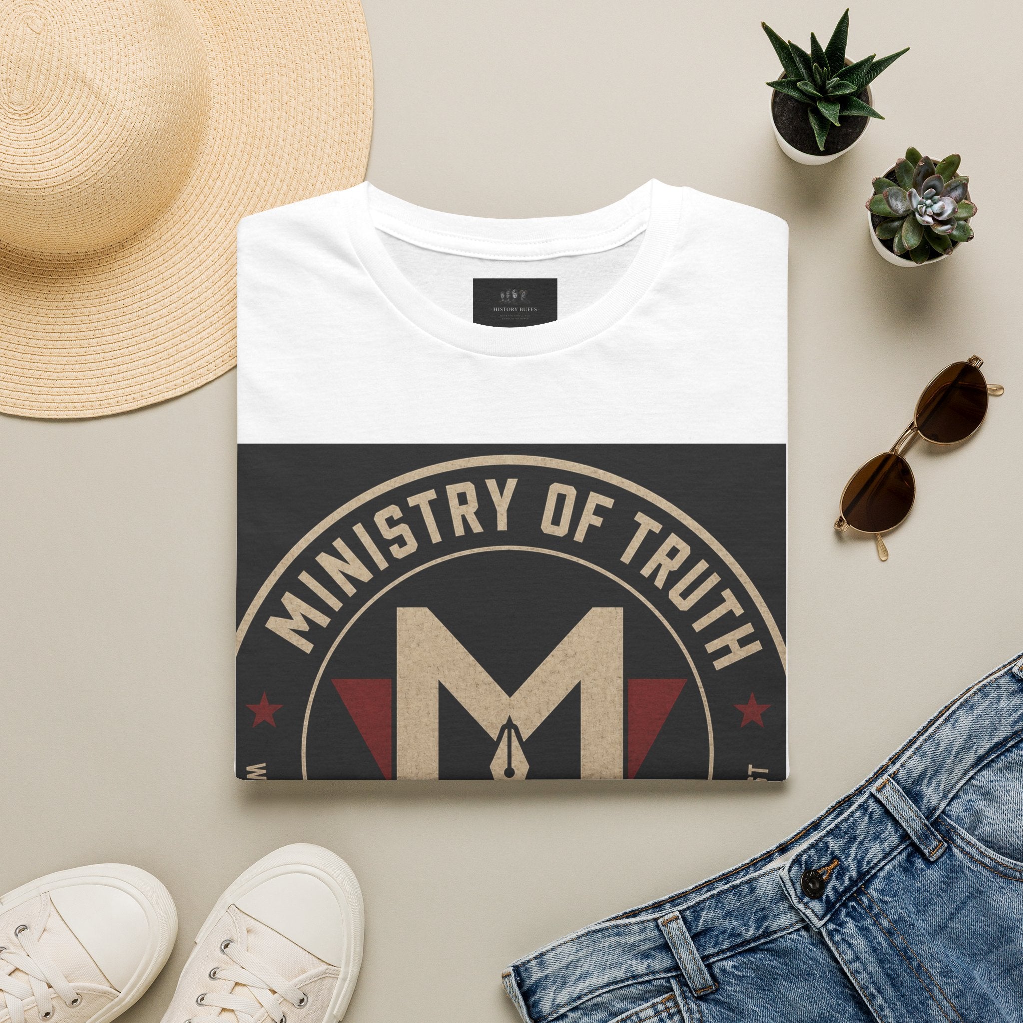 Ministry of Truth T-Shirt | Minitrue Emblem | Inspired by George Orwell’s 1984 | Dystopian Literary Apparel