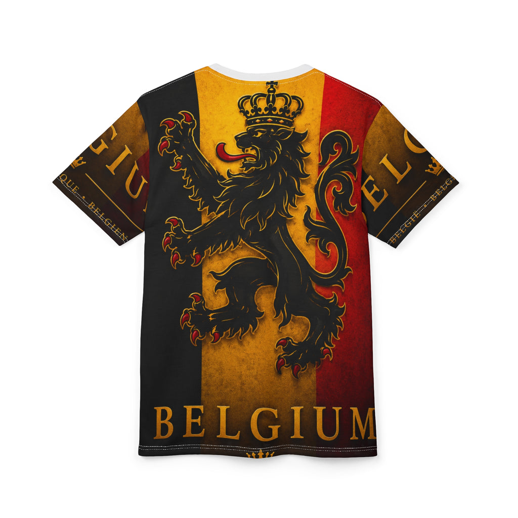 Belgium Lion Flag T‑Shirt — Vintage Belgian Crest All‑Over Print Tee