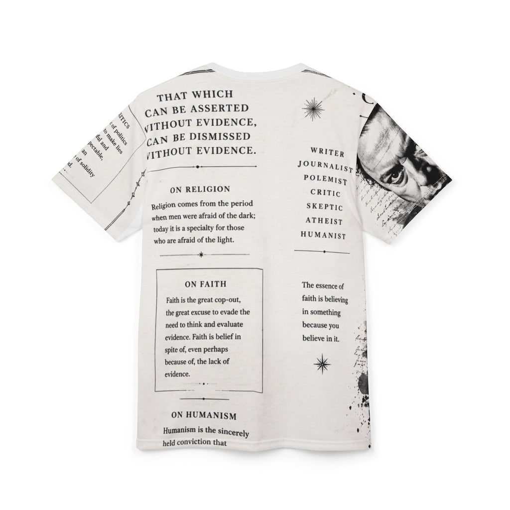 Christopher Hitchens "RELENTLESS INQUIRY"– Portrait & Quotes All-Over Print