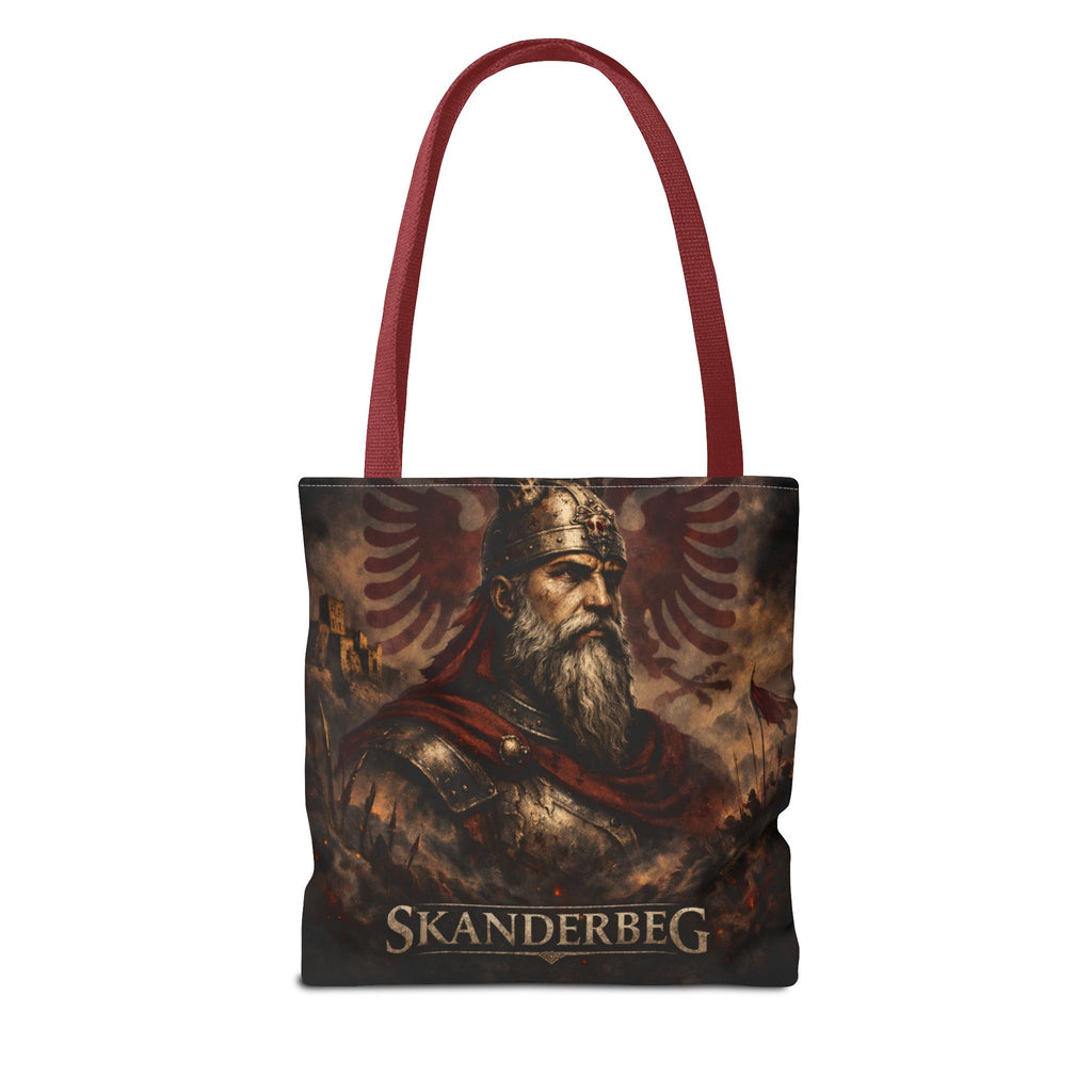 Skanderbeg Historical Portrait Tote Bag – Albanian Hero Armor Design