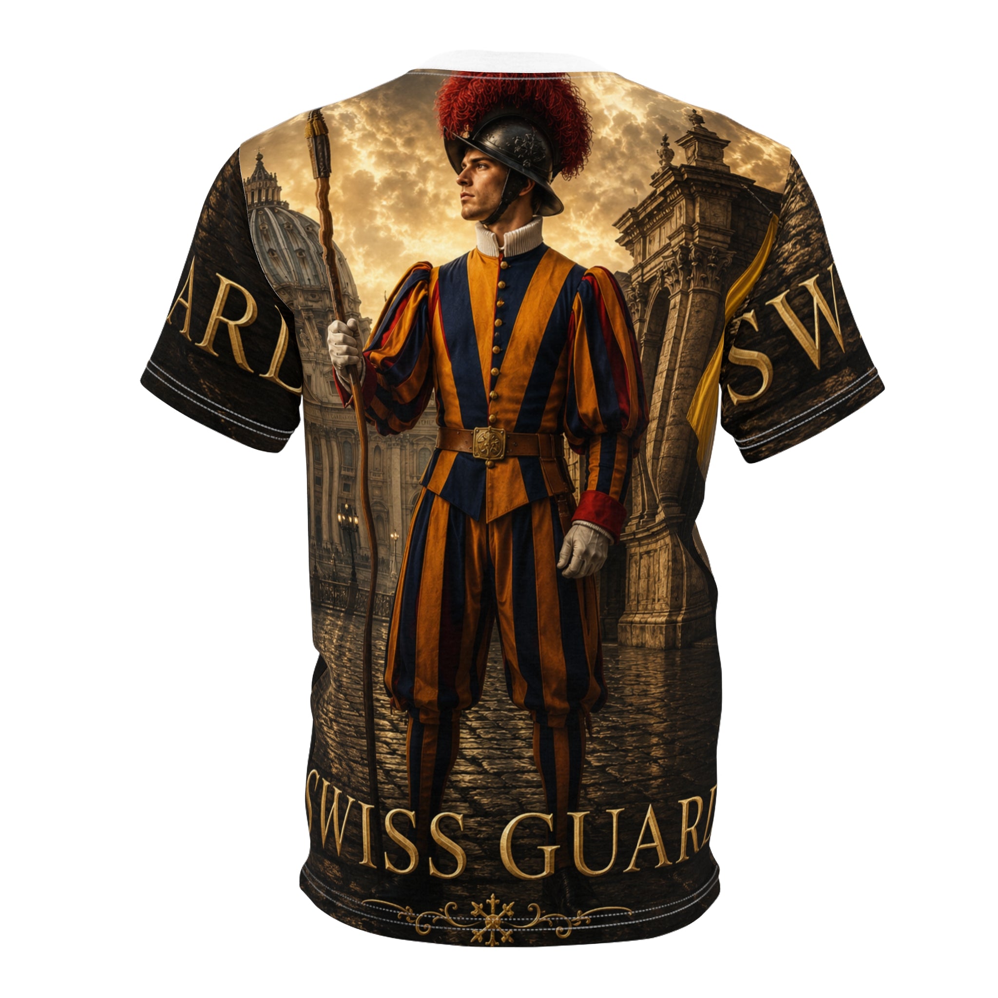 Swiss Guard Print Tee — Vatican Swiss Guard All-Over-Print T‑Shirt