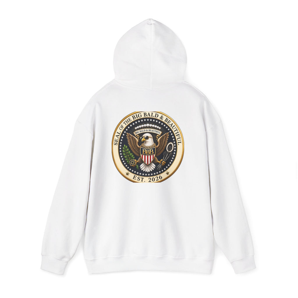 Big Bald & Beautiful Presidential Eagle Seal Hoodie – Confidence. Strength. Brotherhood.