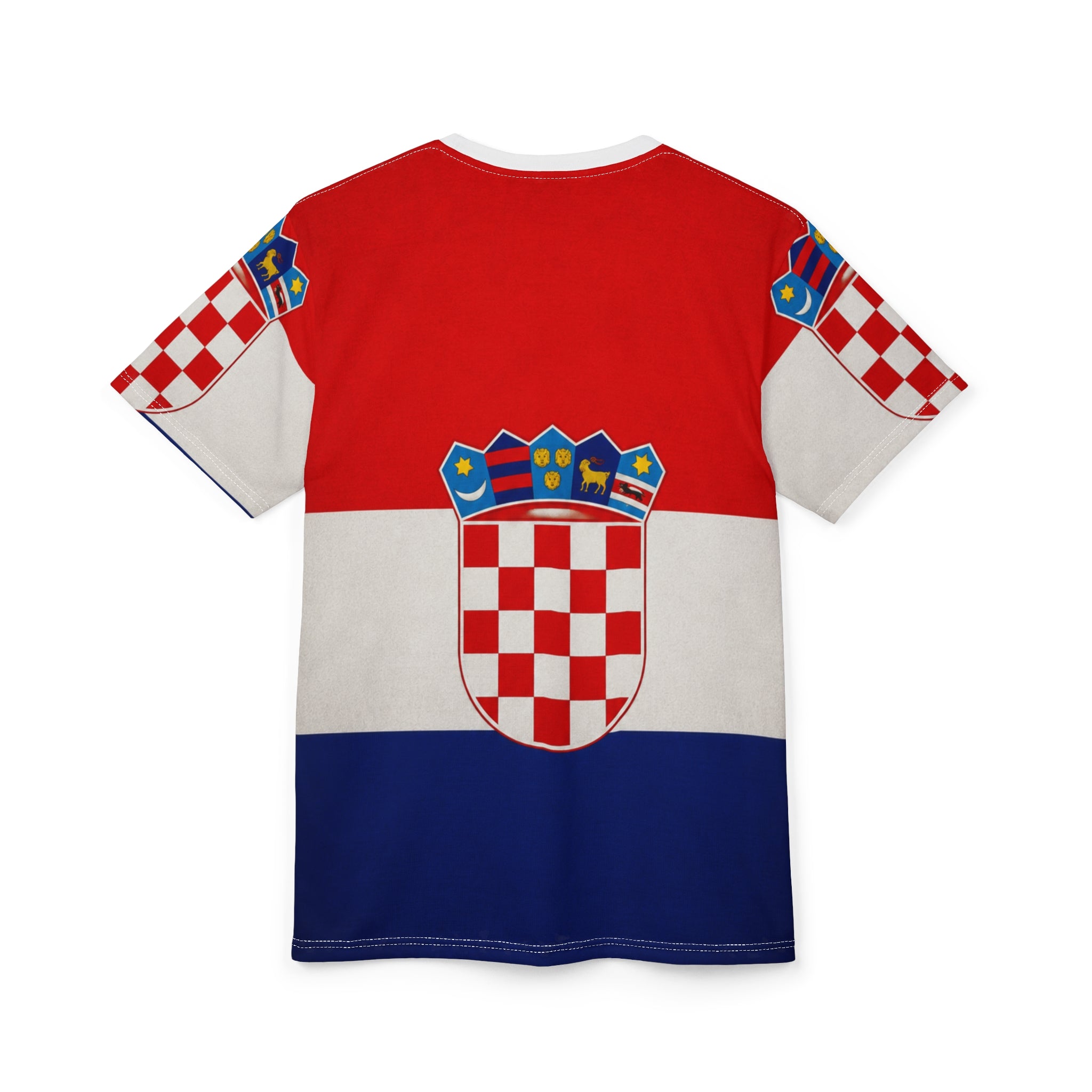 Croatia Flag All-Over Print Tee — Croatian Coat of Arms Patriotic Shirt