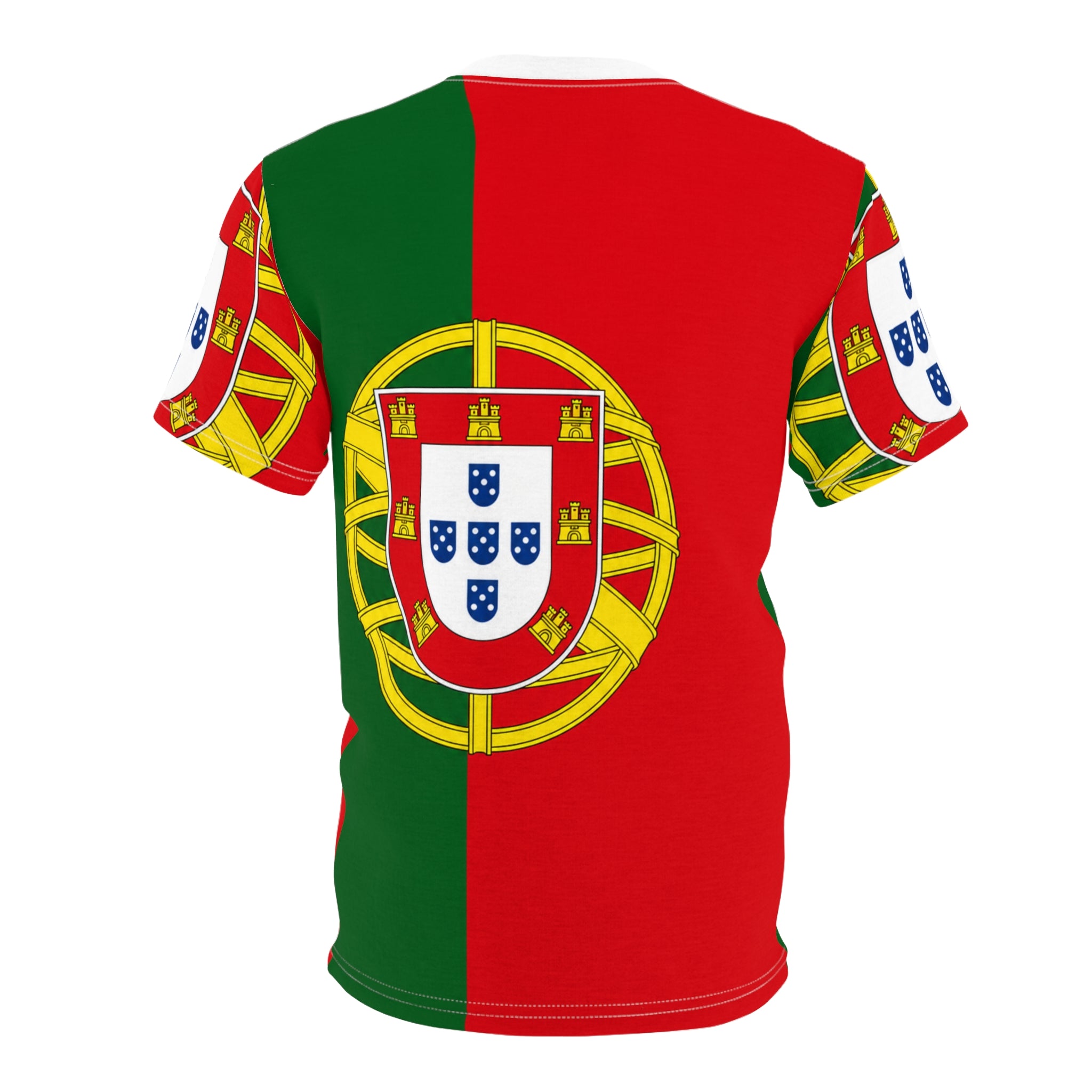 Portugal Flag All-Over Print Tee — Portuguese Crest Soccer Jersey