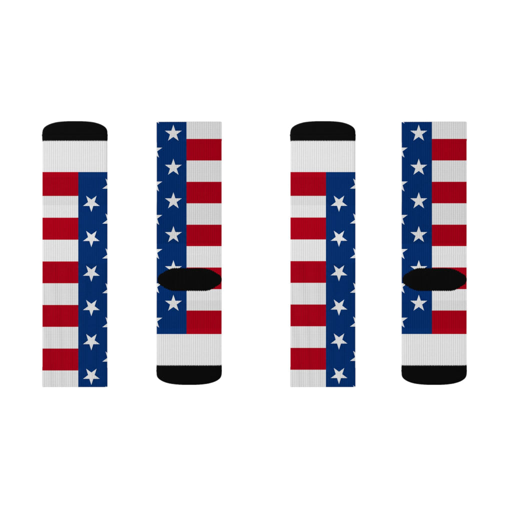 American Flag Sublimation Socks — Patriotic Stars & Stripes Crew Socks for 4th of July