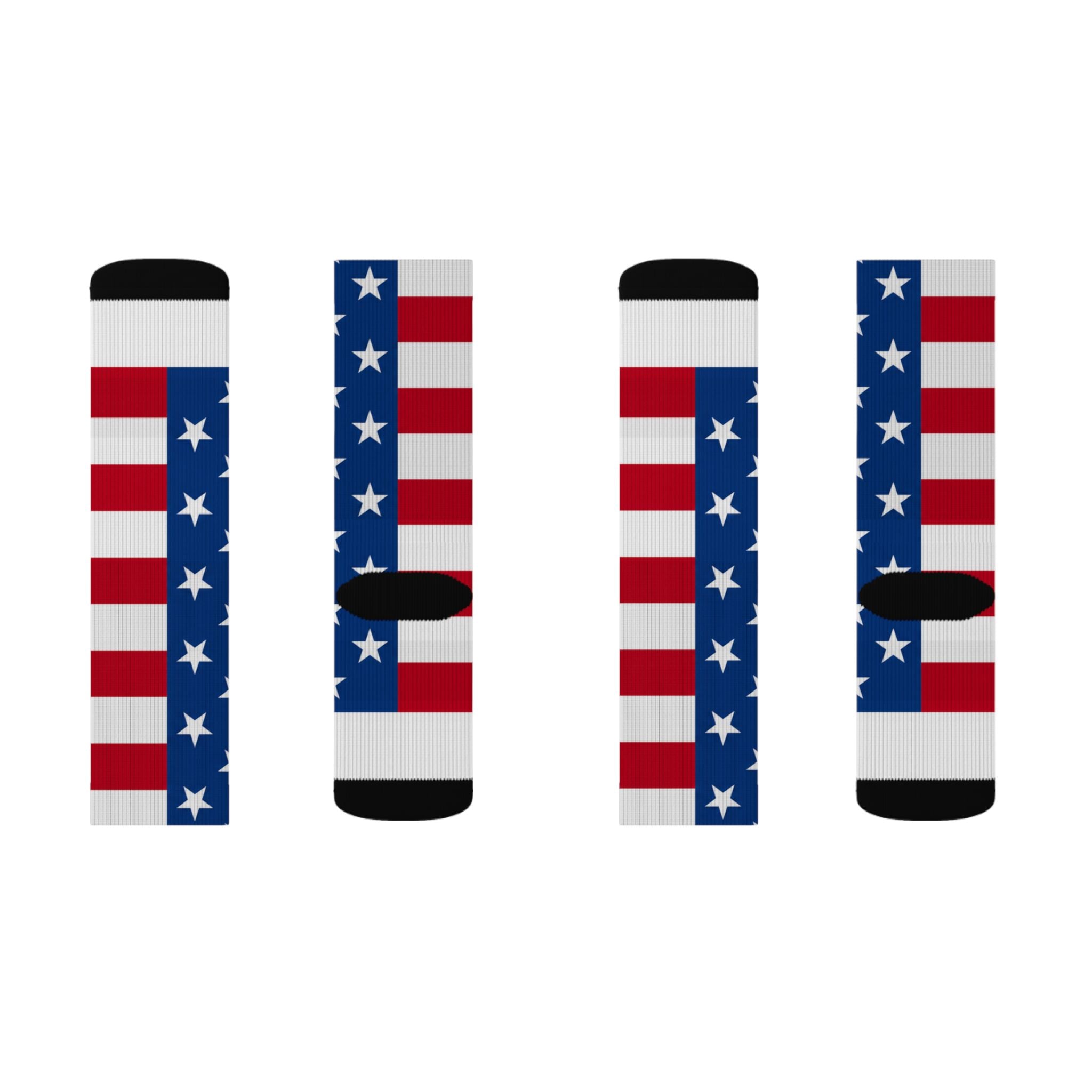 American Flag Sublimation Socks — Patriotic Stars & Stripes Crew Socks for 4th of July