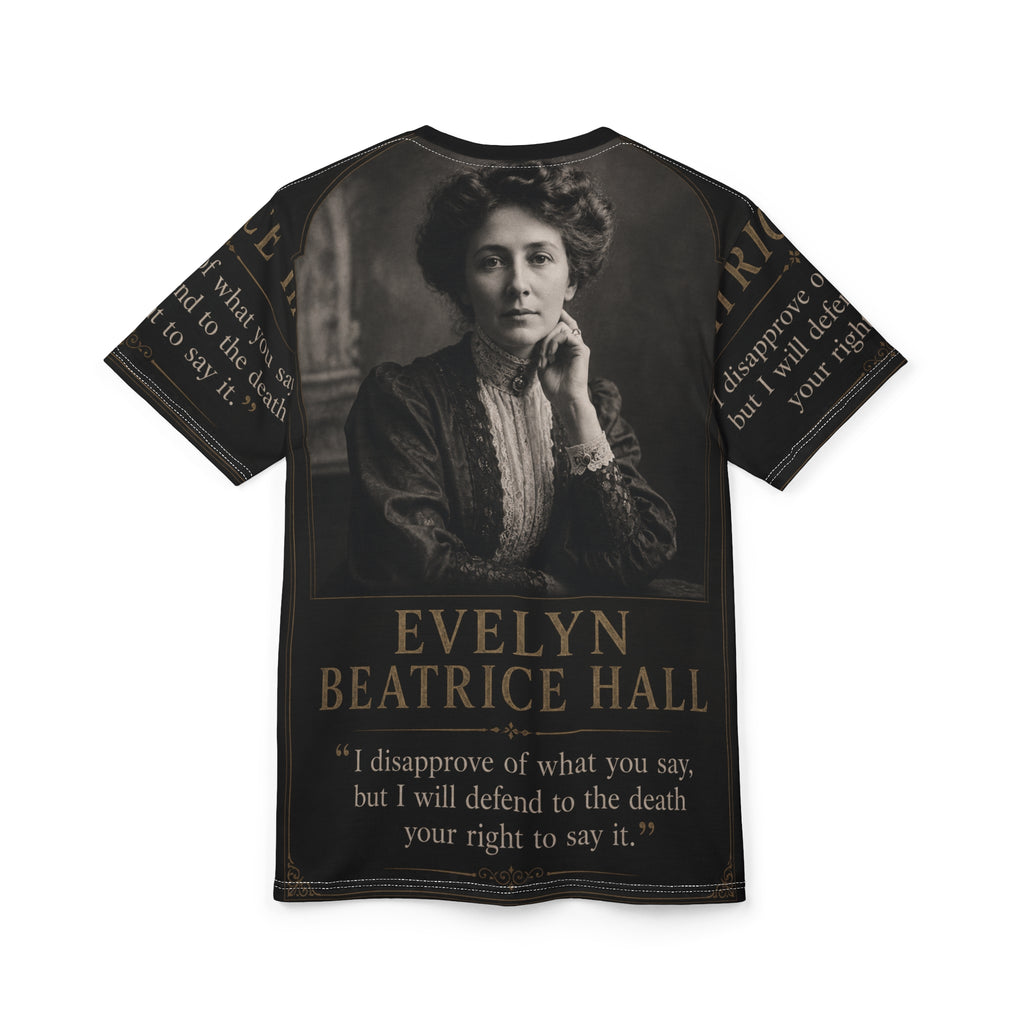 Evelyn Beatrice Hall Portrait Tee — "I disapprove of what you say, but I will defend to the death your right to say it."