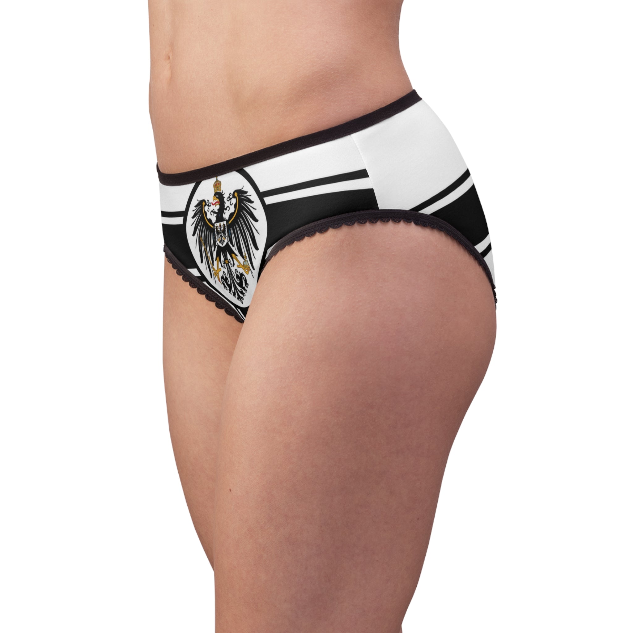 Imperial Eagle Women's Briefs — Vintage Black White Crest Underwear