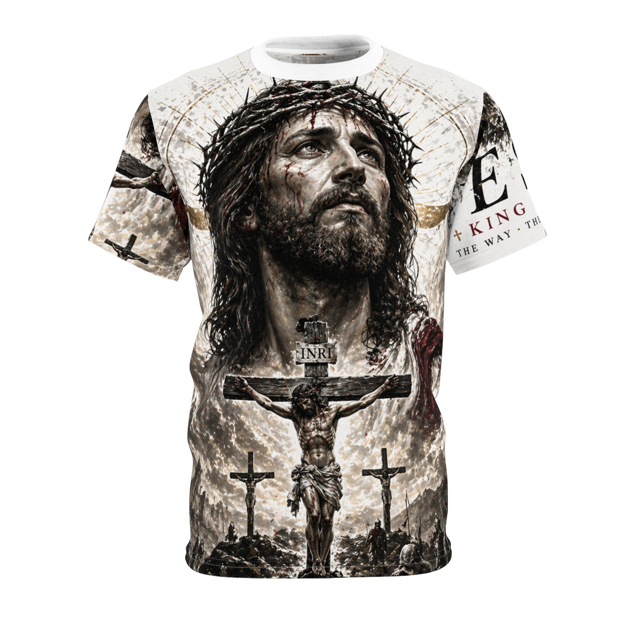 Jesus Crucifixion – King of Kings All-Over Print Tee