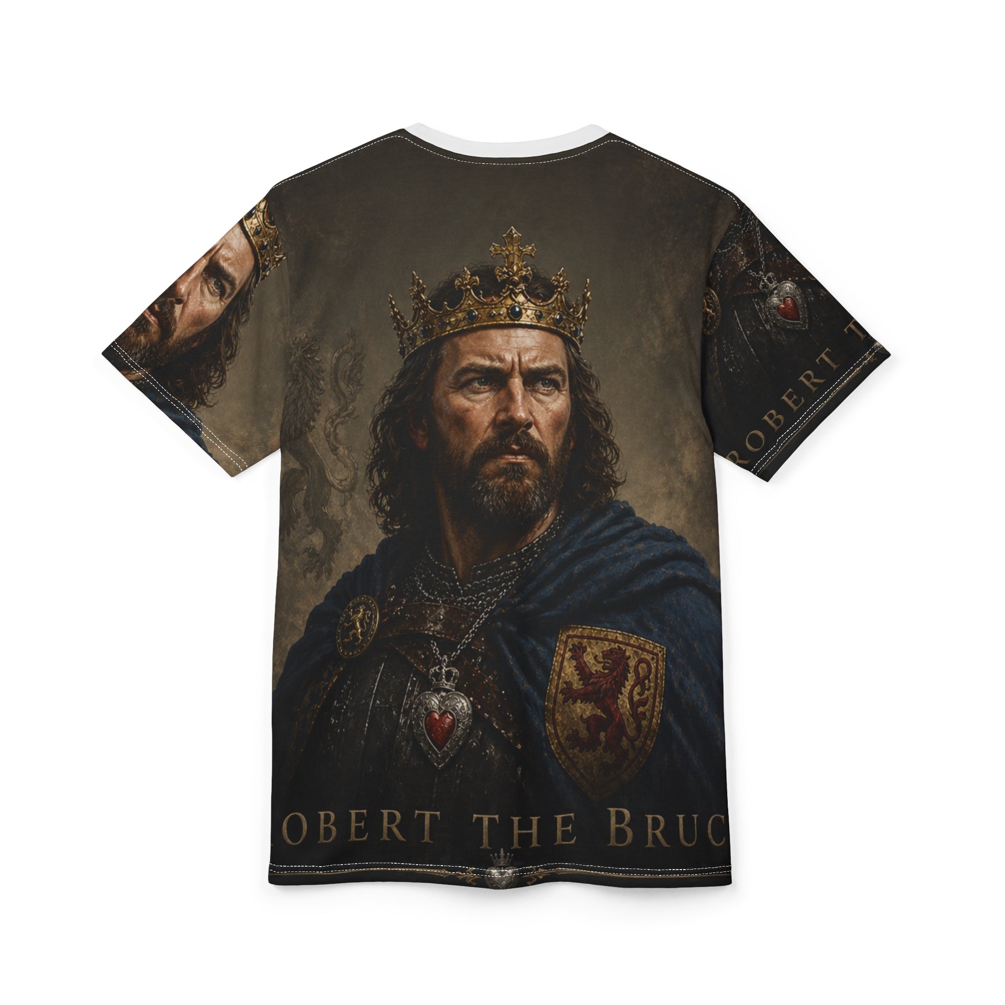 Robert the Bruce Portrait Tee — Medieval King All-Over Print T-Shirt