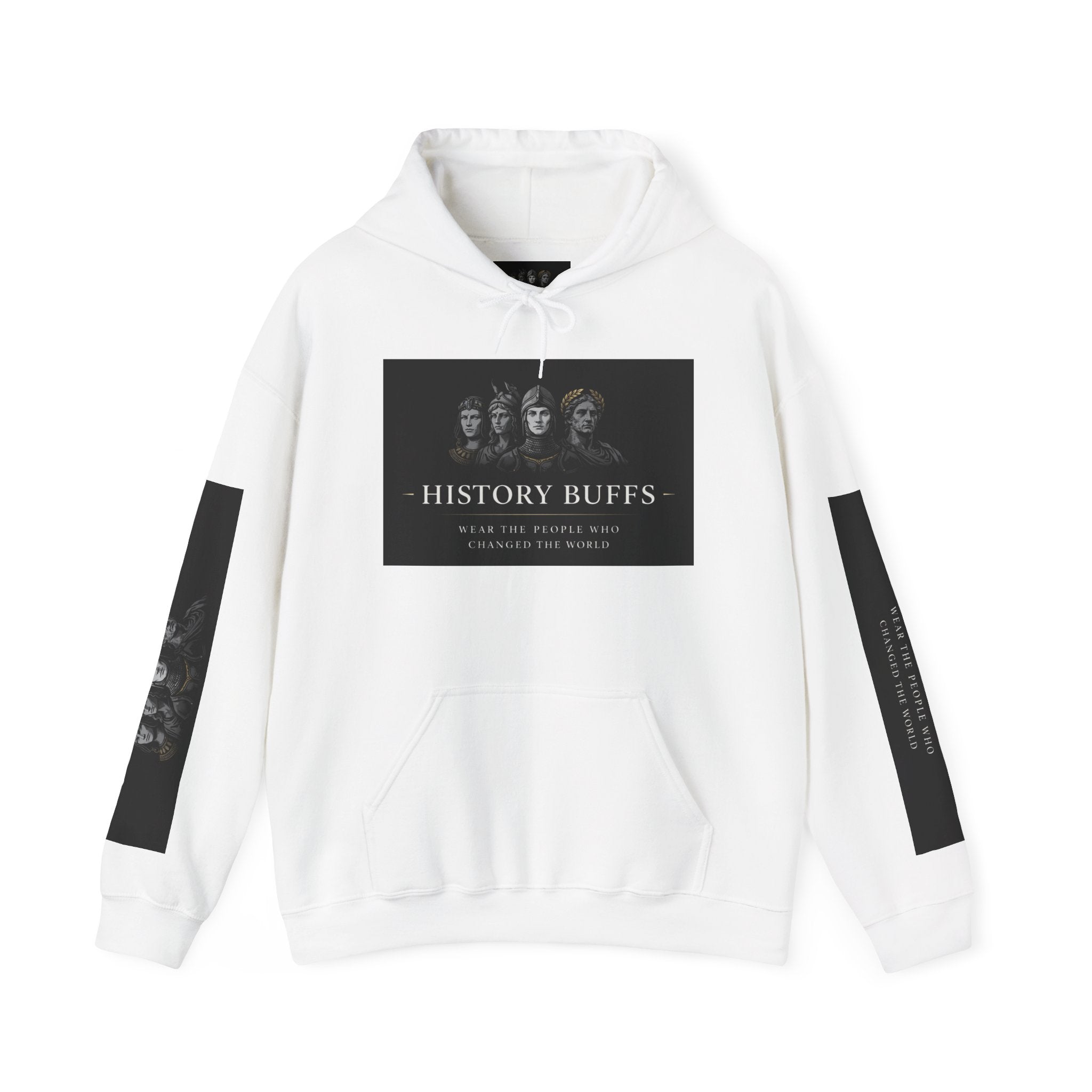 History Buffs Hoodie — 'History Buffs' Vintage Portrait Graphic Hooded Sweatshirt