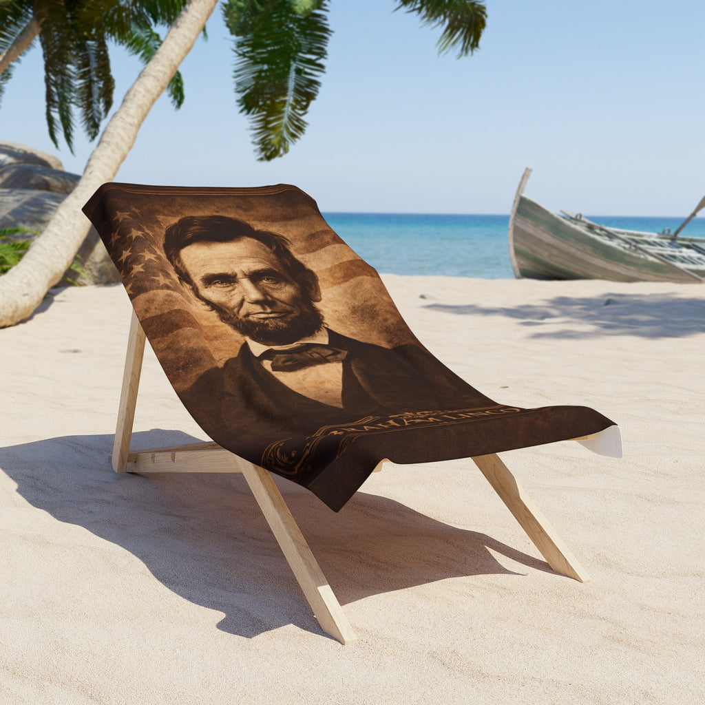 Abraham Lincoln Vintage Portrait Beach Towel