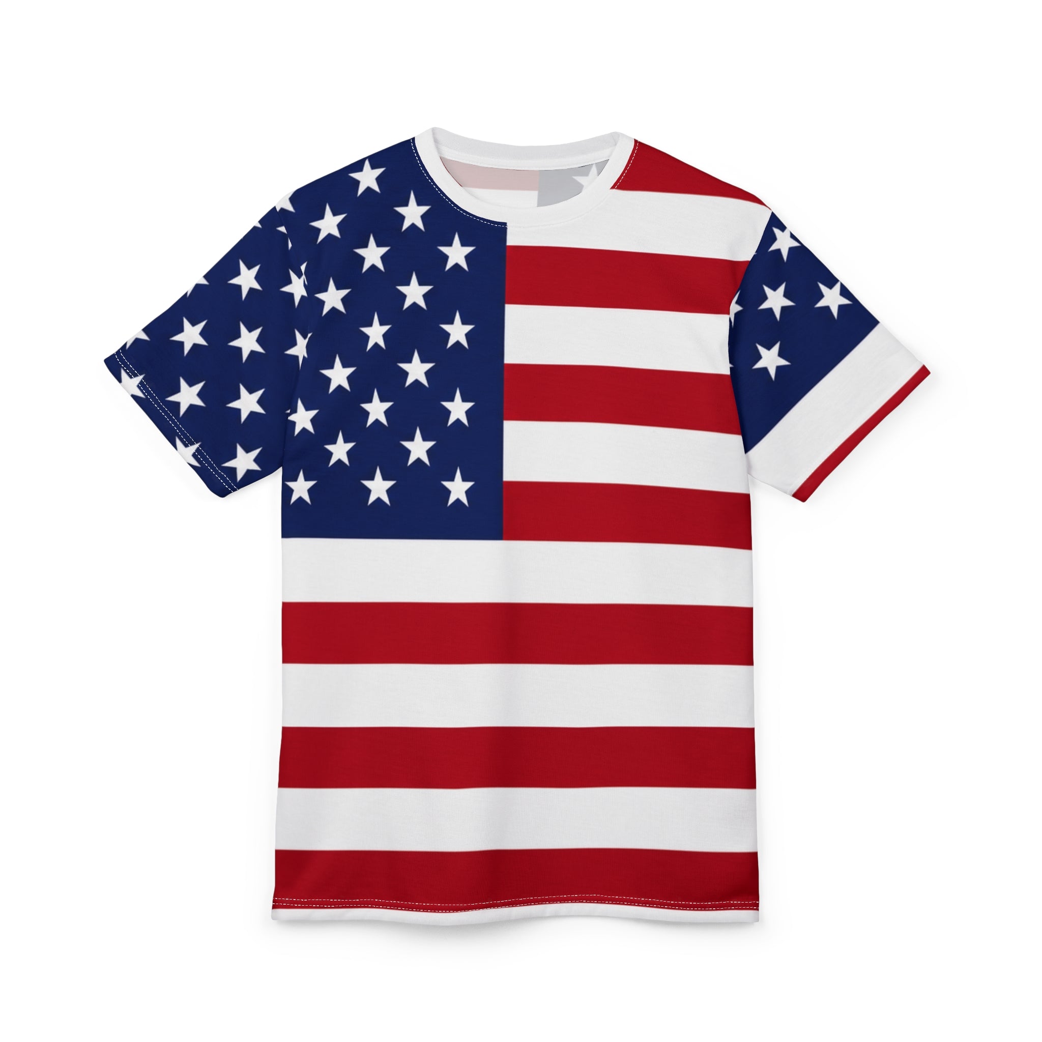 American Flag All-Over Print Tee — Patriotic USA Stars & Stripes T-Shirt