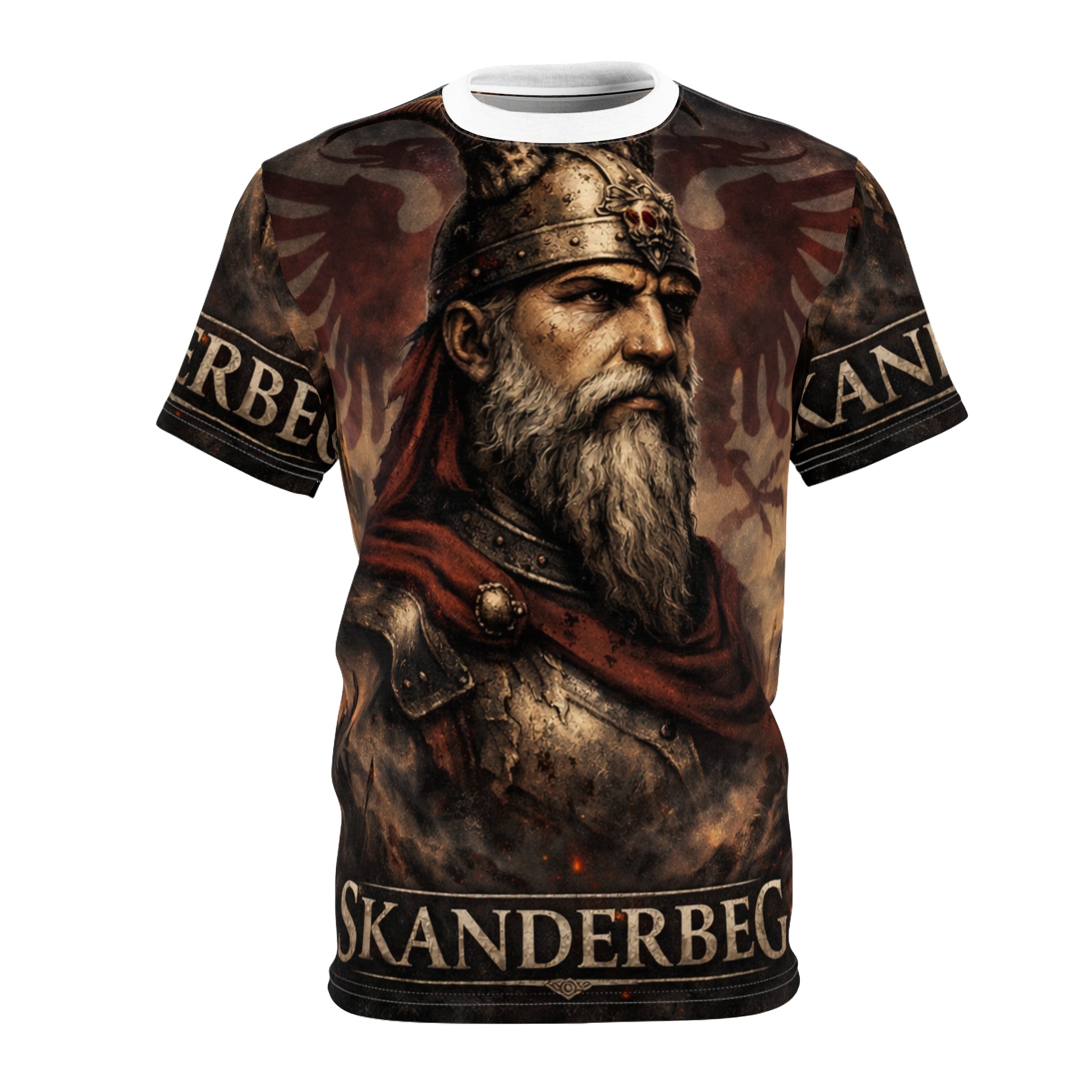 Skanderbeg Warrior Graphic Tee — Medieval Albanian Hero AOP Shirt