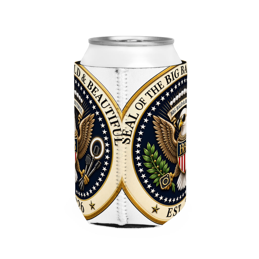 Big Bald & Beautiful Presidential Eagle Seal Can Cooler – Keep It Cool