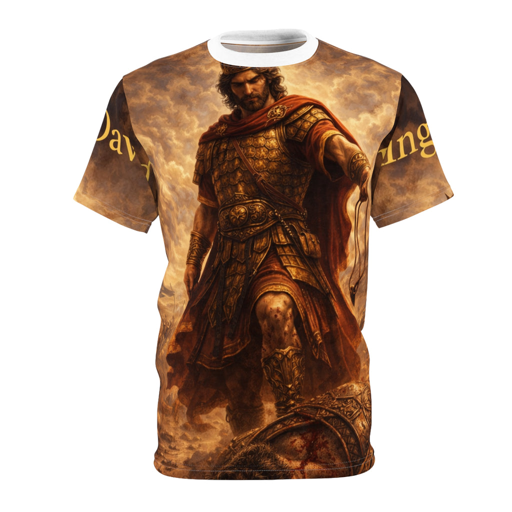 Biblical King David vs Goliath — King David Artwork All‑Over Print Tee