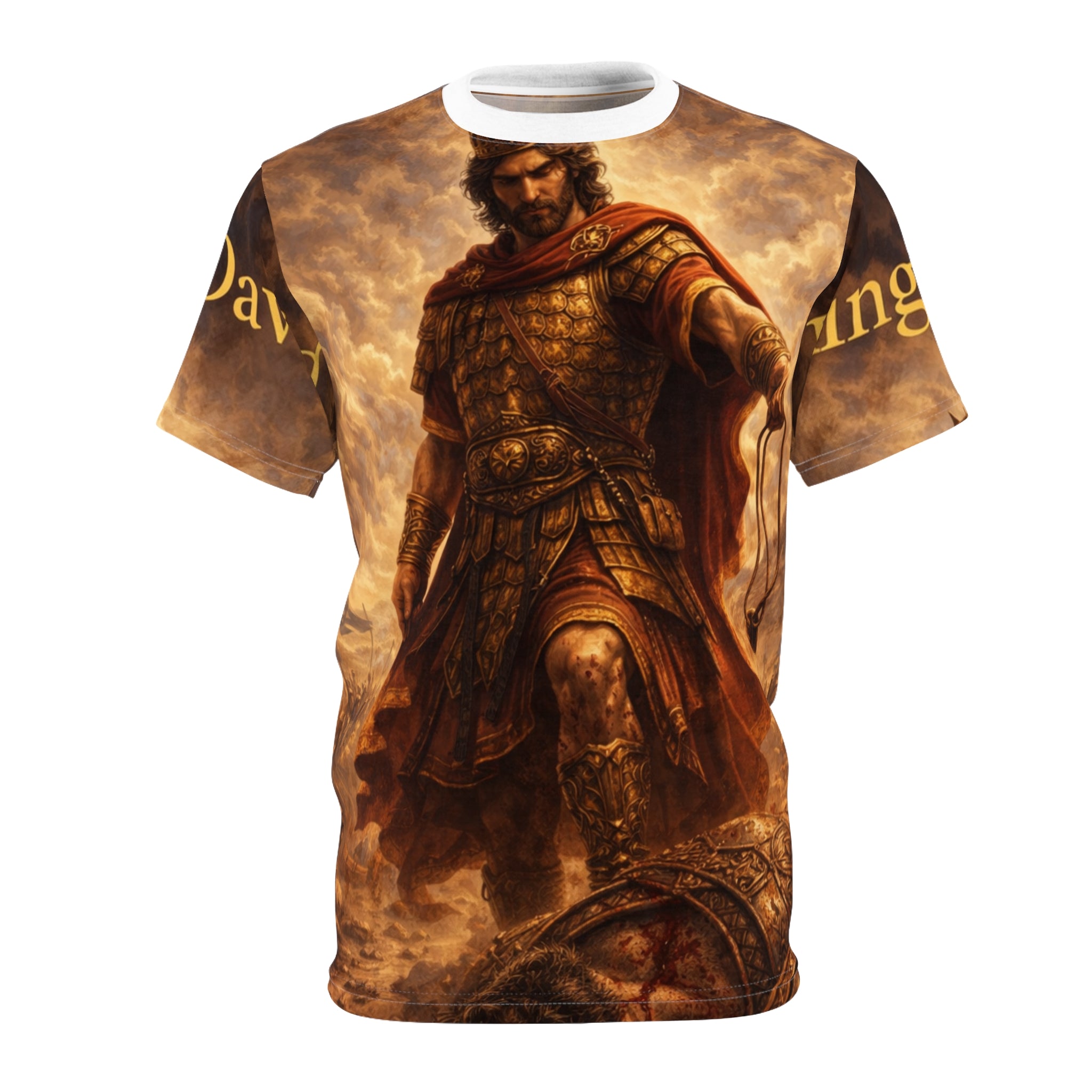 Biblical King David vs Goliath — King David Artwork All‑Over Print Tee
