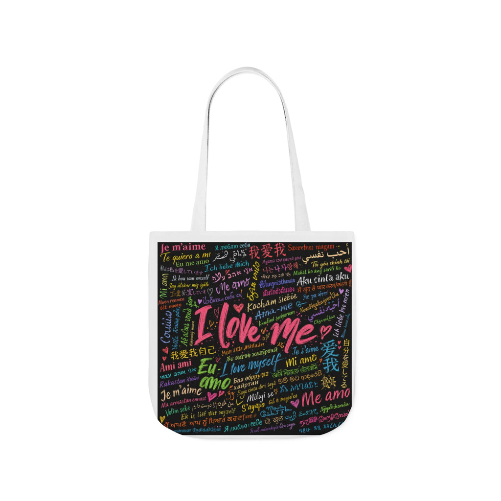 Tote Bag — "I Love Me" Multilingual Self-Love Canvas Tote