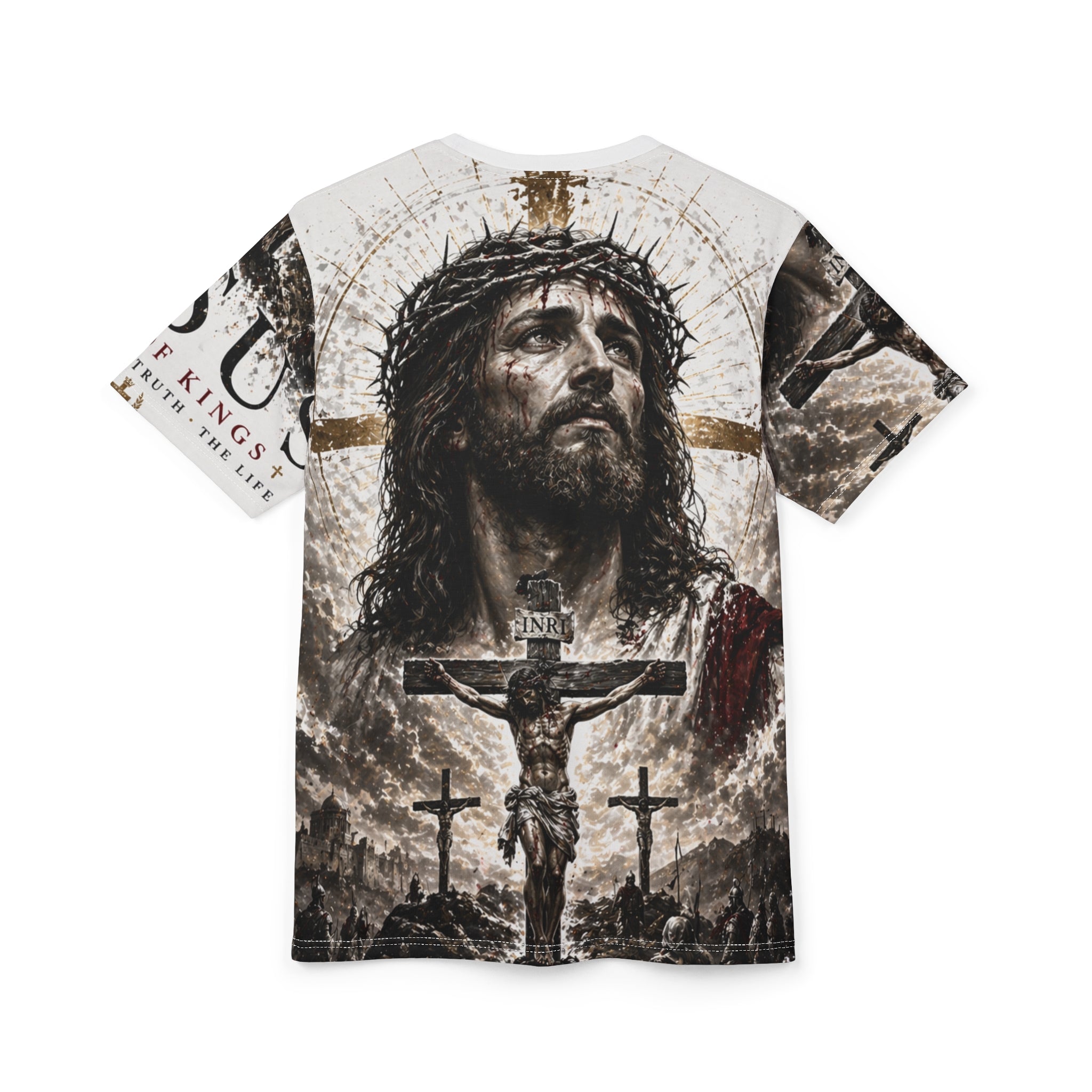 Jesus Crucifixion – King of Kings All-Over Print Tee