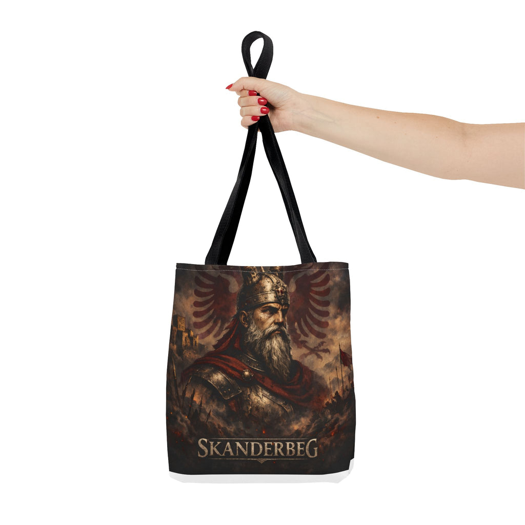 Skanderbeg Historical Portrait Tote Bag – Albanian Hero Armor Design