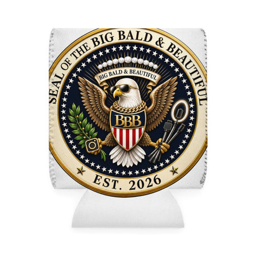 Big Bald & Beautiful Presidential Eagle Seal Can Cooler – Keep It Cool