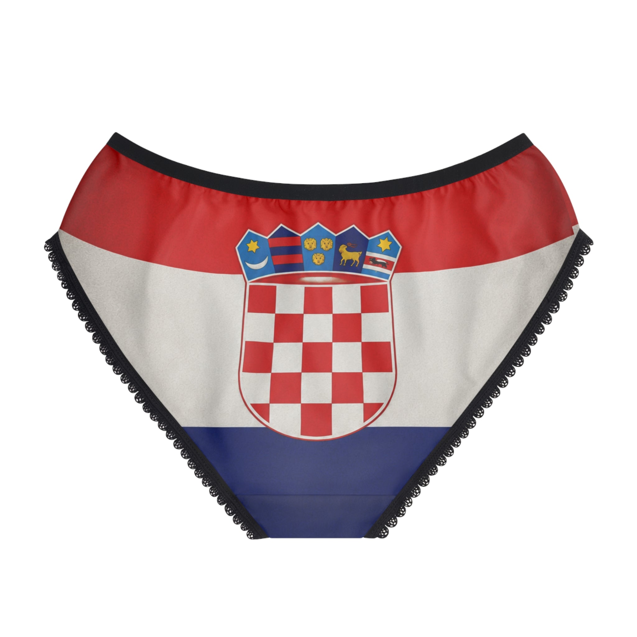 Croatia Flag Women's Briefs - Red White Blue Checkerboard Underwear