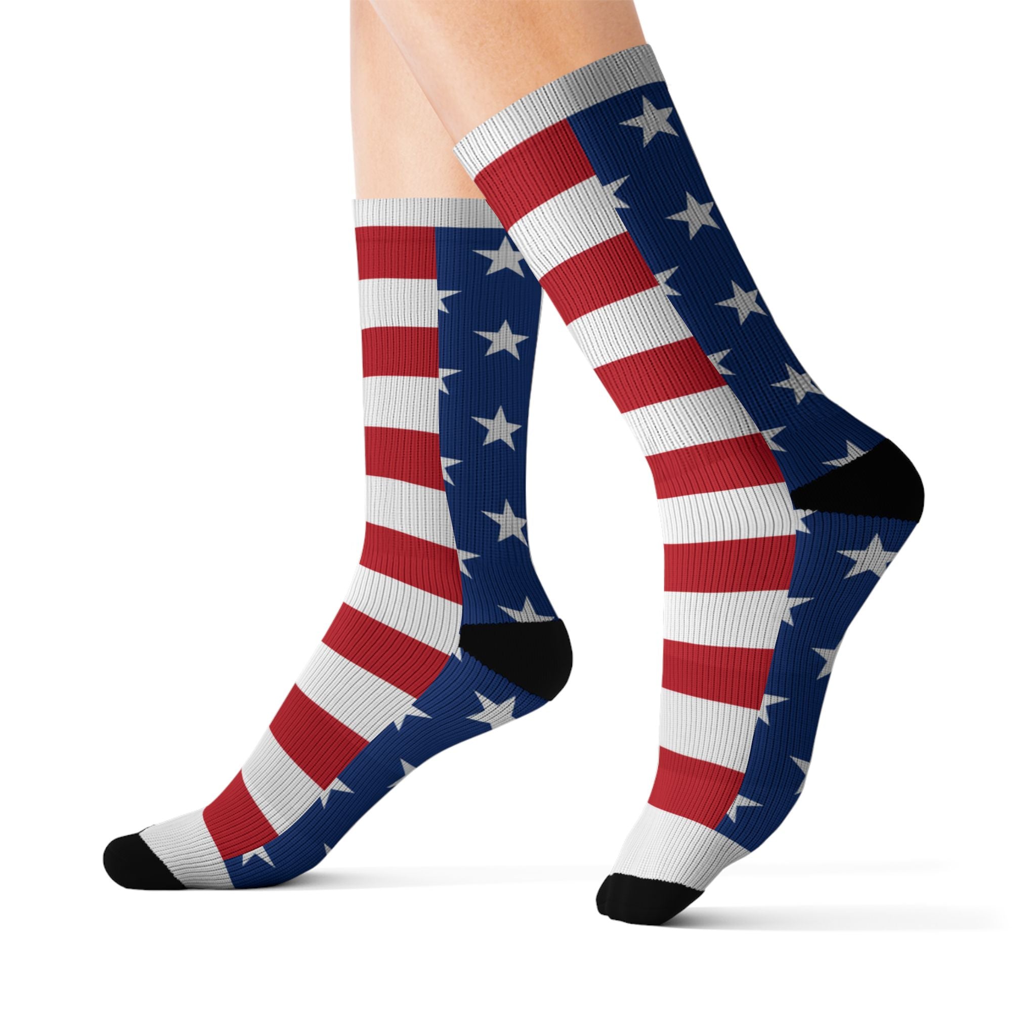 American Flag Sublimation Socks — Patriotic Stars & Stripes Crew Socks for 4th of July