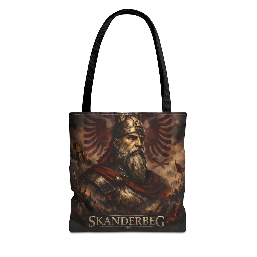Skanderbeg Historical Portrait Tote Bag – Albanian Hero Armor Design