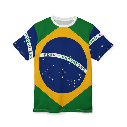 Brazil Flag T-Shirt — Ordem e Progresso All-Over Print Tee